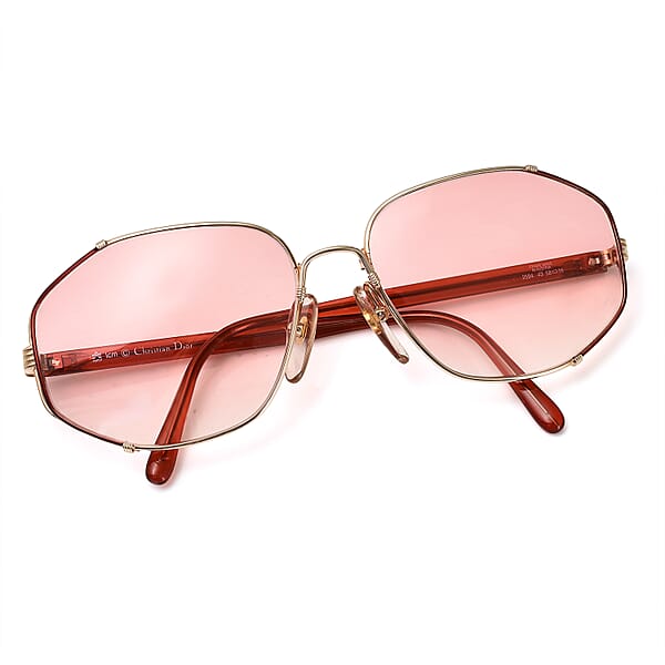 DIOR Ladies Rectangle Metal Sunglasses - Red - 7777511 - TJC