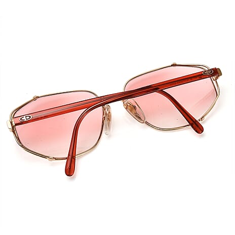 DIOR Ladies Rectangle Metal Sunglasses - Red