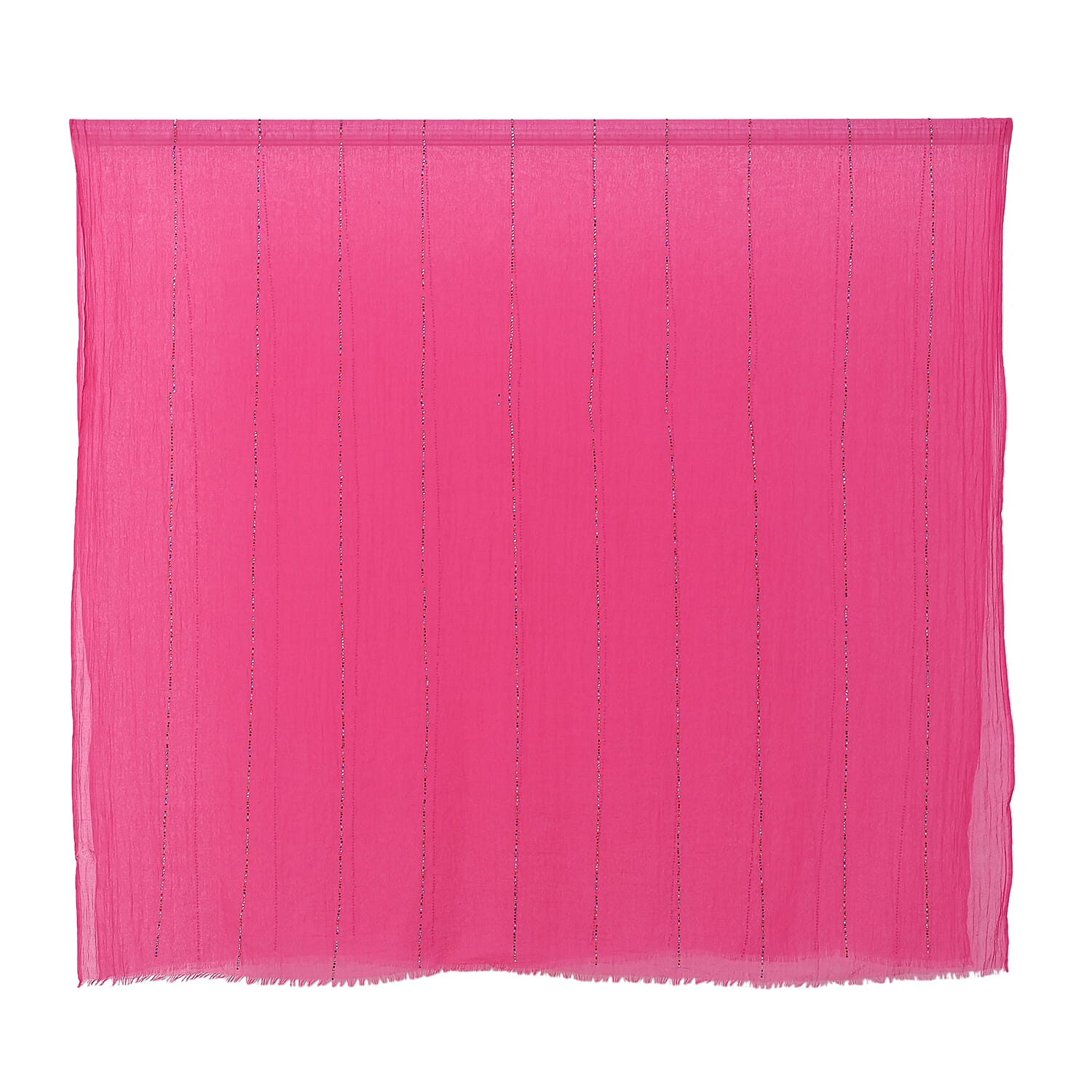 Closeout Deal New Arrival - Cotton & Viscose Beaded Scarf (One Size) - Pink