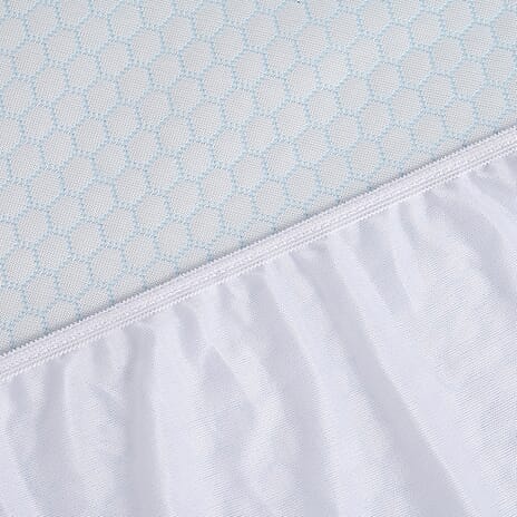 Nylon Patterned Mattress Pad (Size 150x30 cm) - Blue & White & Blue & White