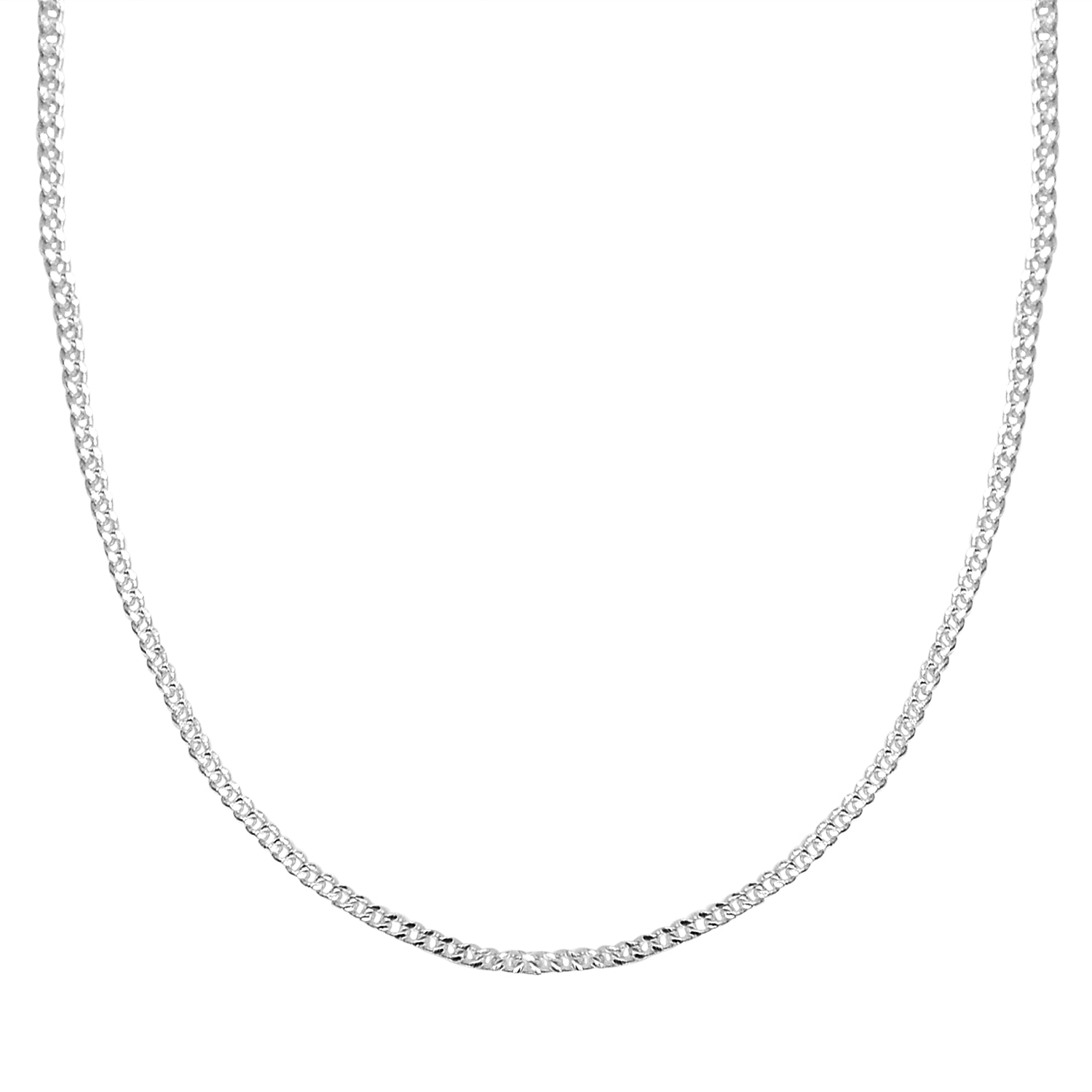 One Time Closeout- Sterling Silver Curb Chain (Size - 18)