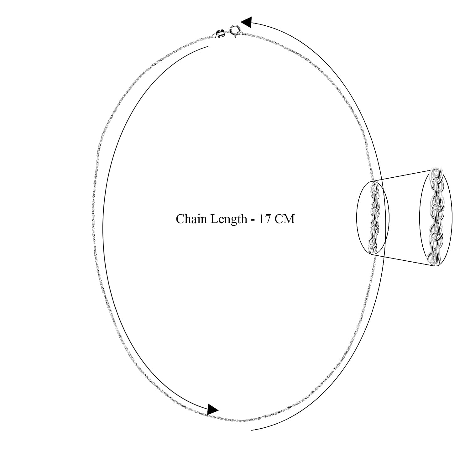 One Time Closeout- Sterling Silver  Prince of Wales Chain (Size - 18)