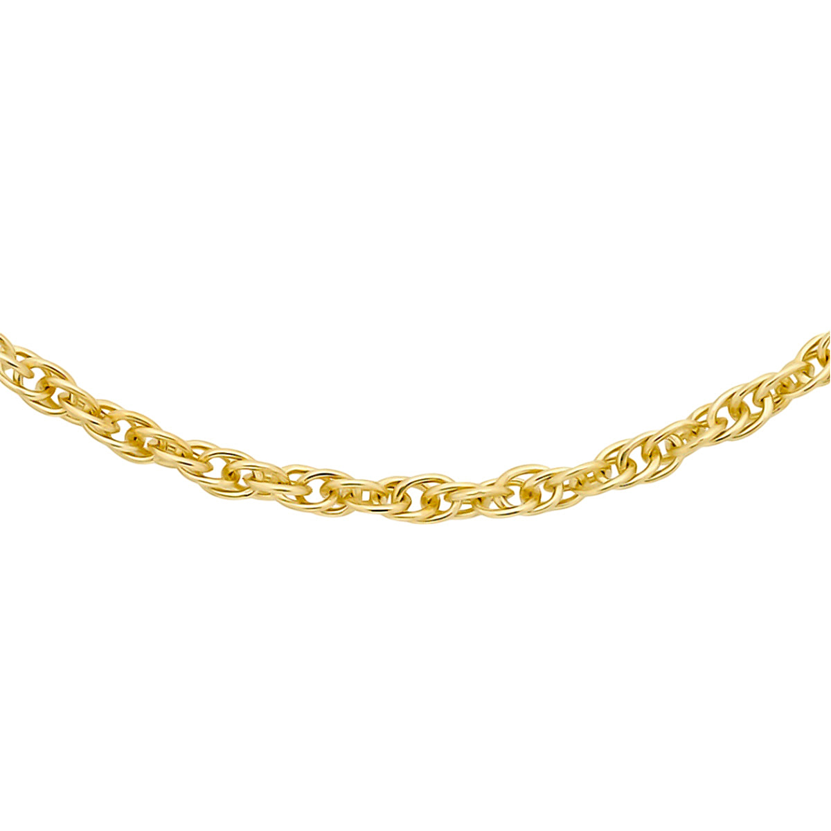 Closeout Deal - 9k Yellow Gold Prince of Wales Necklace (Size - 18)