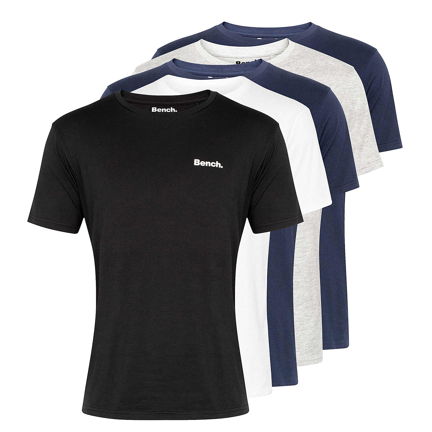 5 Pack Bench T Shirt with Free Socks (Size - M) - White, Black, Grey and 2x Navy