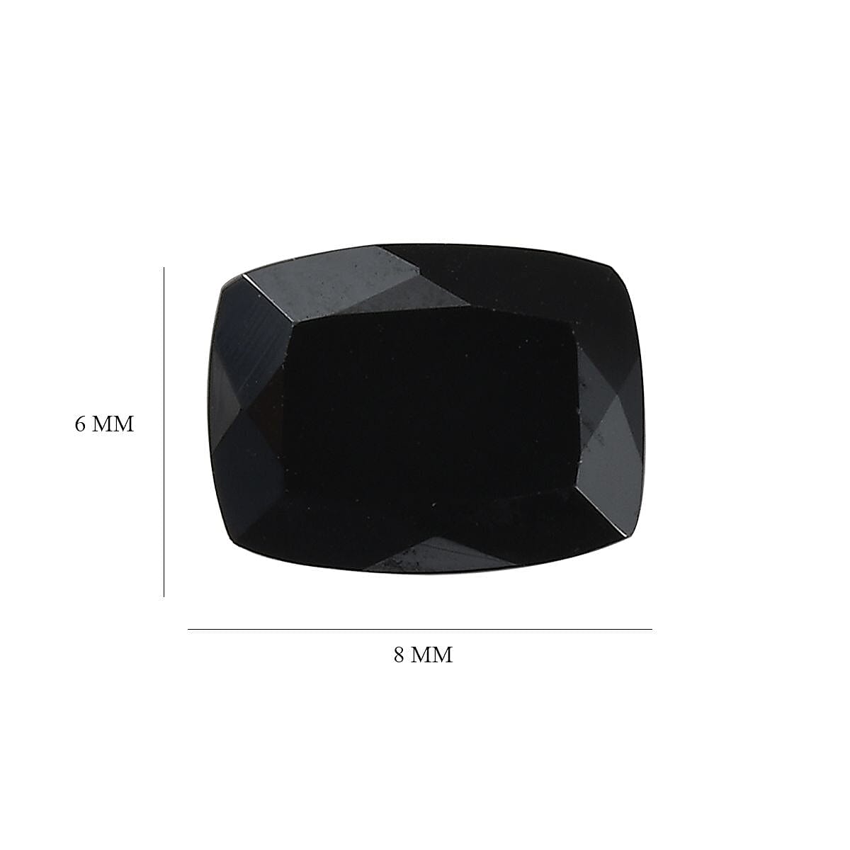 Black Spinel Cushion 8x6 mm