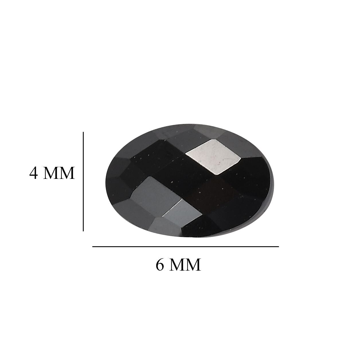 Black Spinel Oval 6x4 mm