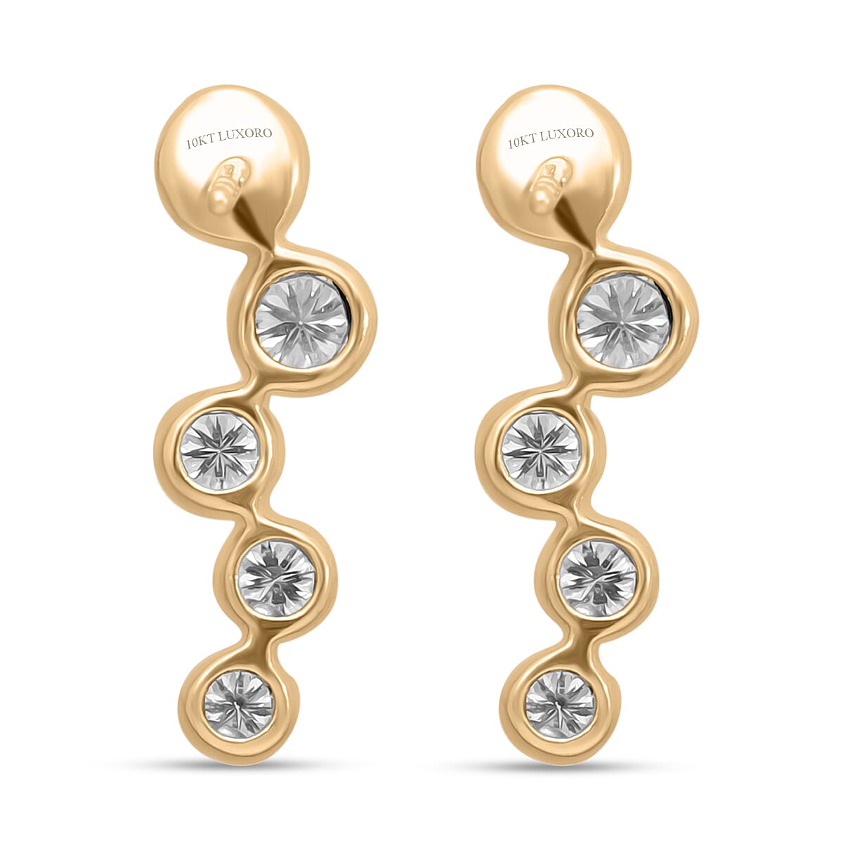 10K Yellow Gold Lab Grown Diamond Bubble Earrings 1.00 Ct