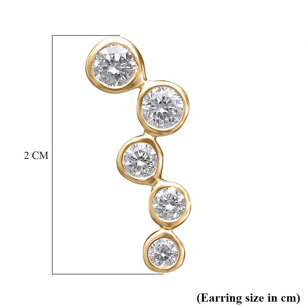 10K Yellow Gold Lab Grown Diamond Bubble Earrings 1.00 Ct