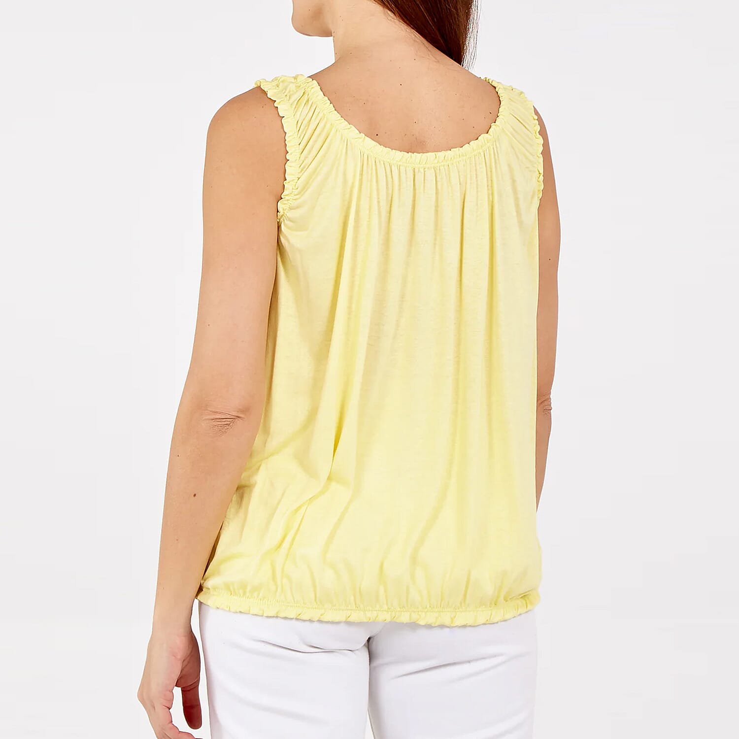 Nova of London Balloon Ruffle Neck Vest (One Size) - Lemon