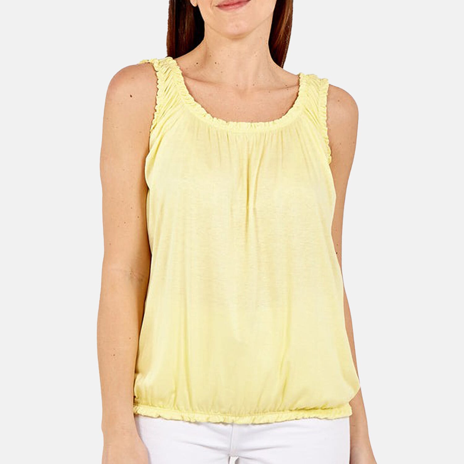 Nova of London Balloon Ruffle Neck Vest (One Size) - Lemon