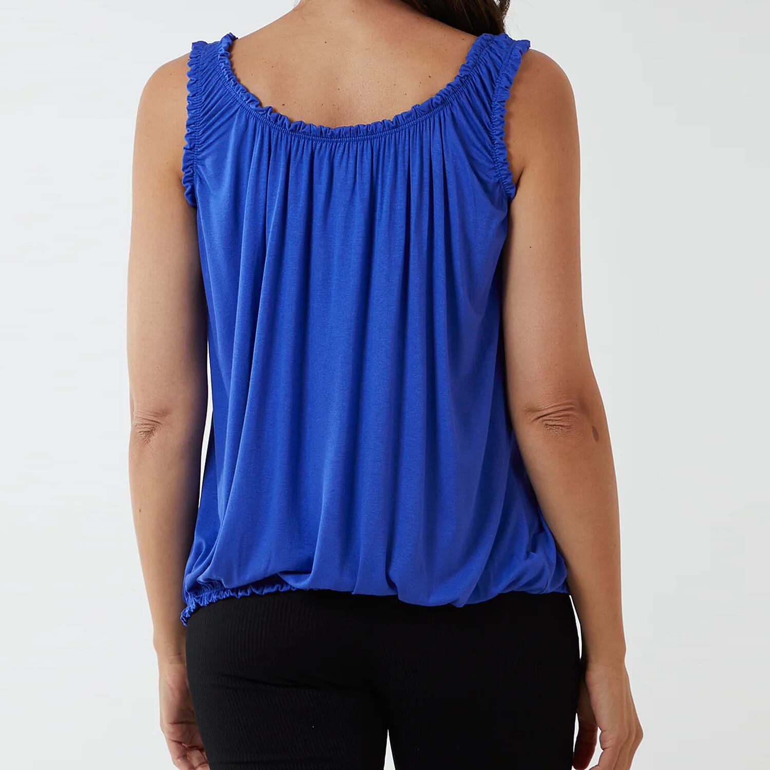 Misumi Italian Closeout -  Balloon Ruffle Neck Vest (One Size) - Royal Blue