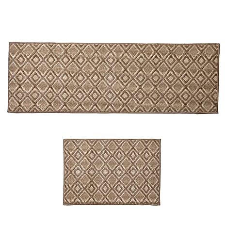 Leaf Rug and Door Mat (Size 50x150 cm) - Peach