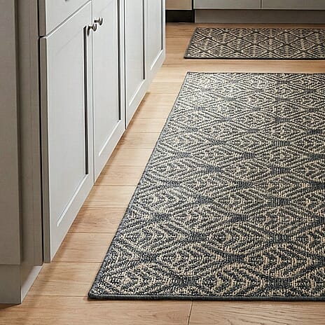 Leaf Pattern Rug - Door Mat (Size 150x50cm) - Grey