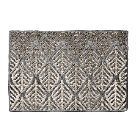 Leaf Pattern Rug - Door Mat (Size 150x50cm) - Grey