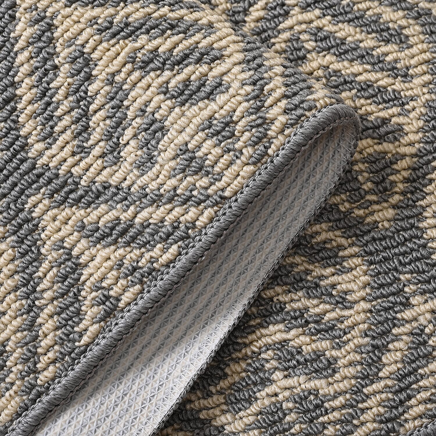 Leaf Pattern Rug - Door Mat (Size 150x50cm) - Grey Leaf Pattern Rug - Door Mat (Size 150x50cm) - Grey