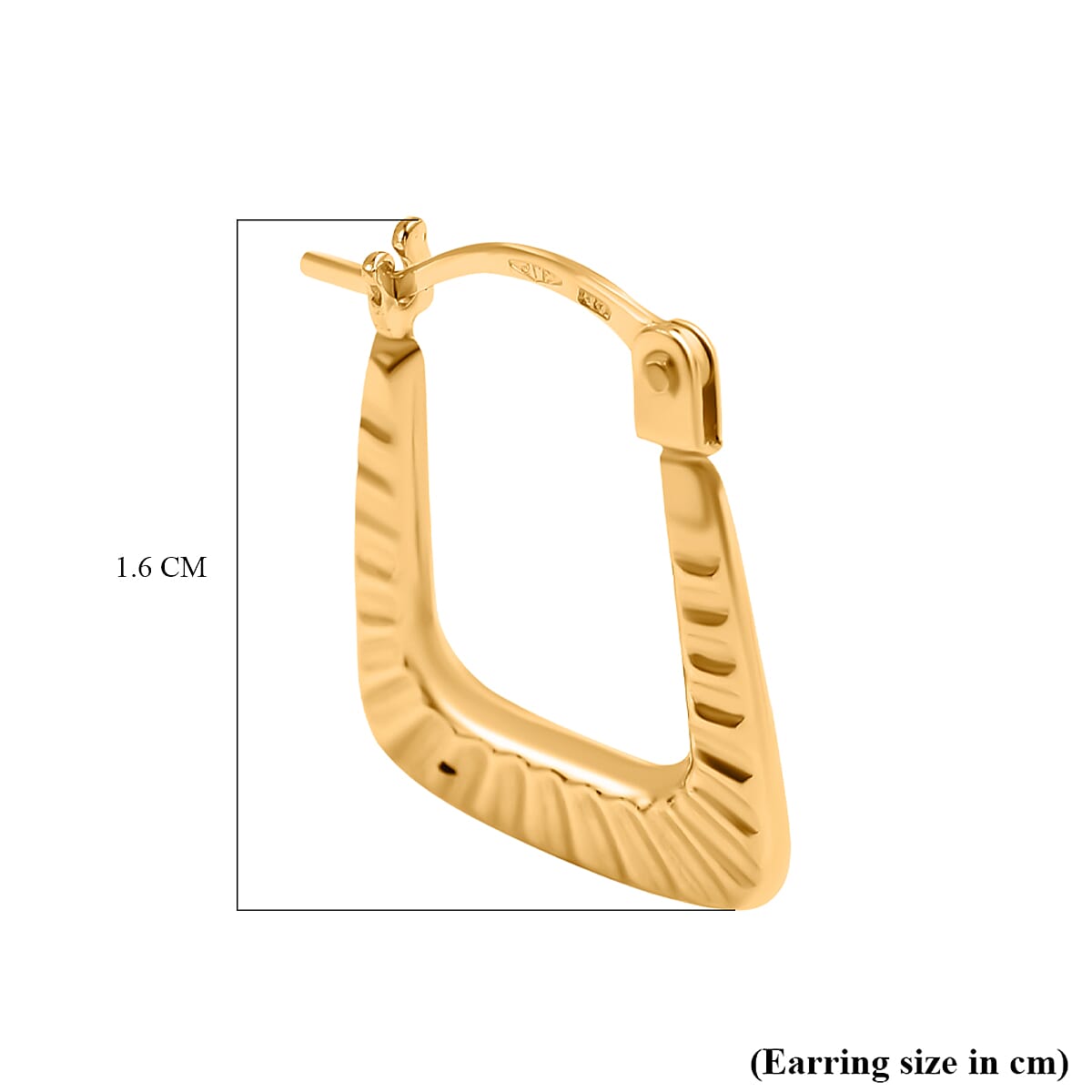 Hatton Garden Closeout - 9K Yellow Gold Ribbed Handbag Creole Earrings