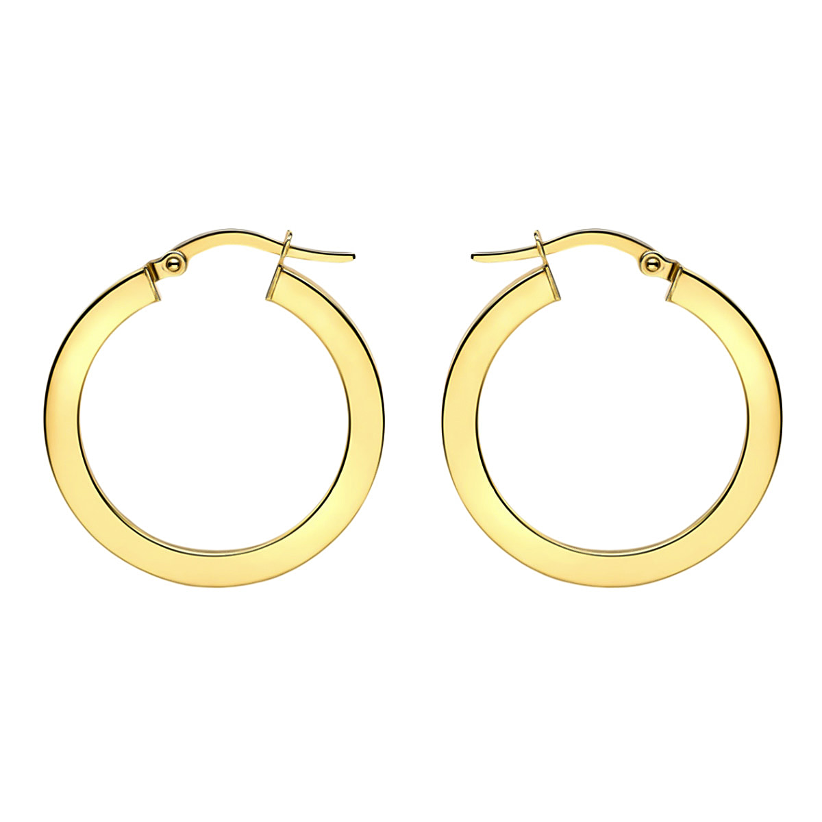 Vicenza Closeout Deal - 9K Yellow Gold Flat Hoop Earrings