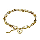 Limited Edition Infinity Collection - 9K Yellow Gold Panther & Diamond Cut Paper Link Bracelet (Size - 7.5) Gram Wt - 6.10 Gms