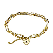 Limited Edition Infinity Collection - 9K Yellow Gold Panther & Diamond Cut Paper Link Bracelet (Size - 7.5) Gram Wt - 6.10 Gms