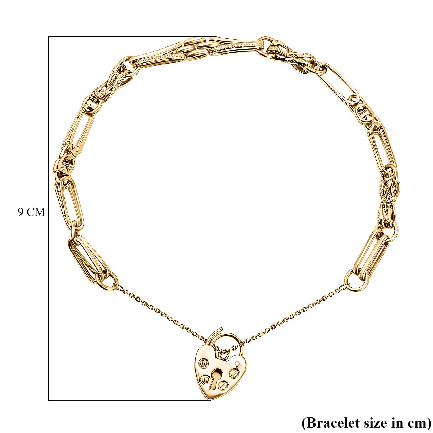 Limited Edition Infinity Collection - 9K Yellow Gold Panther & Diamond Cut Paper Link Bracelet (Size - 7.5) Gram Wt - 6.10 Gms