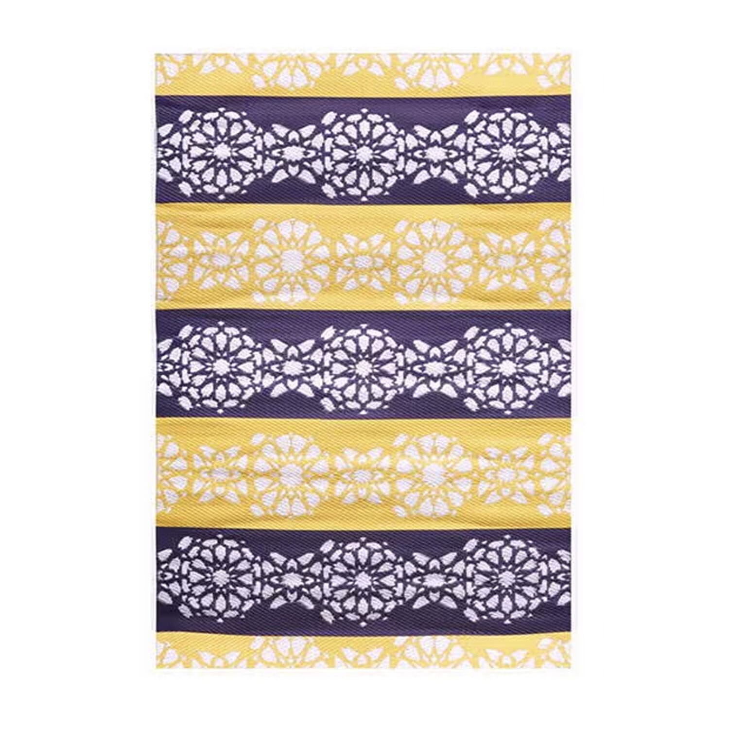 Casablanca Mosaic Print Outdoor Reversible Rug (Size 180x120 cm) - Yellow