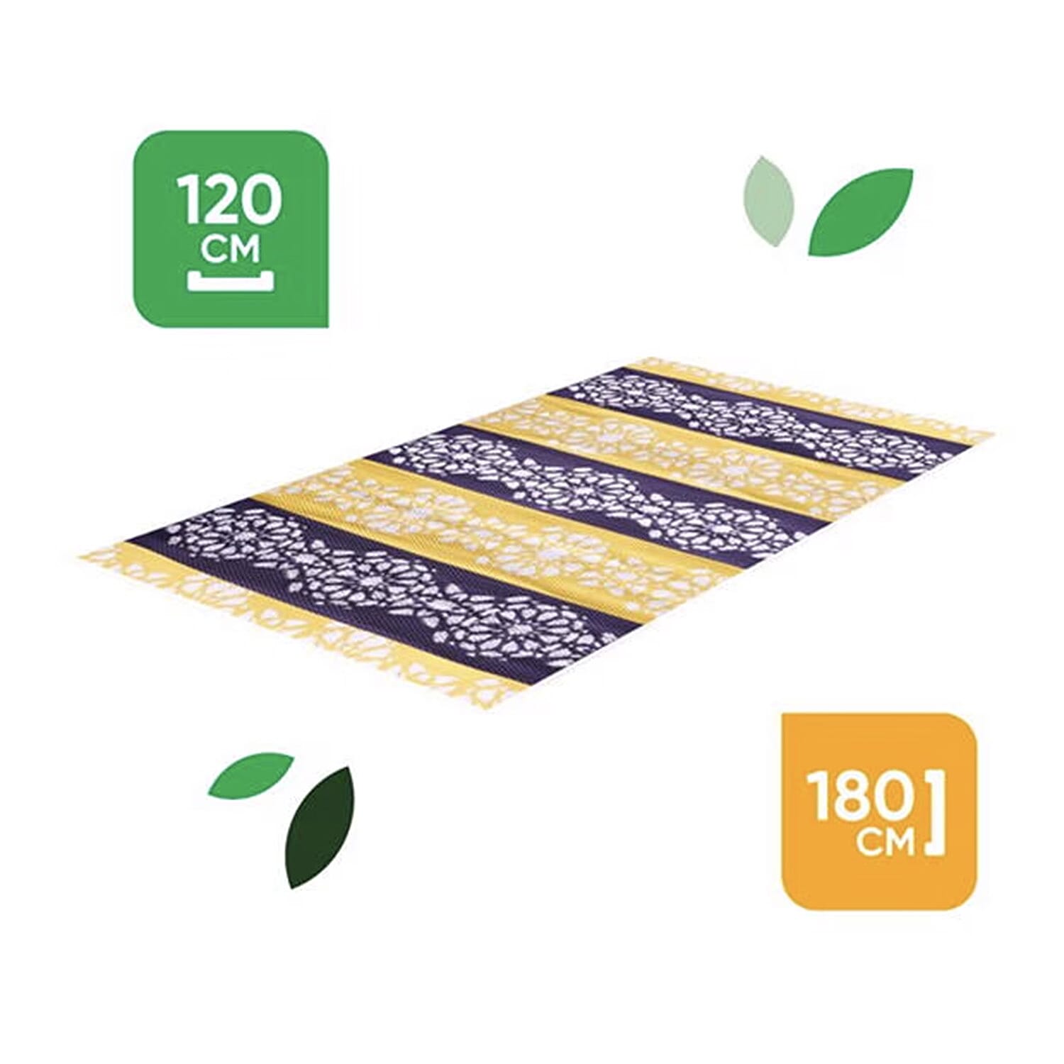 Casablanca Mosaic Print Outdoor Reversible Rug (Size 180x120 cm) - Yellow