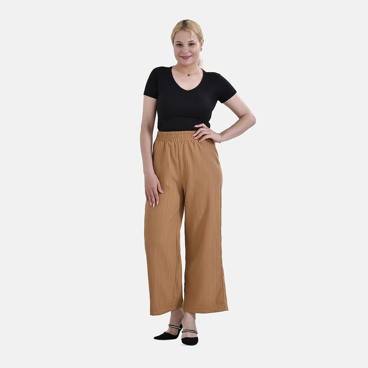 La Marey Wide Leg Pant with Elastic Waistband (Size M) - Yellow