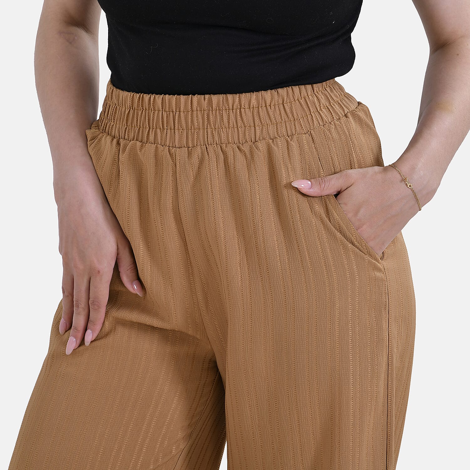 La Marey Wide Leg Pant with Elastic Waistband La Marey Wide Leg Pant with Elastic Waistband