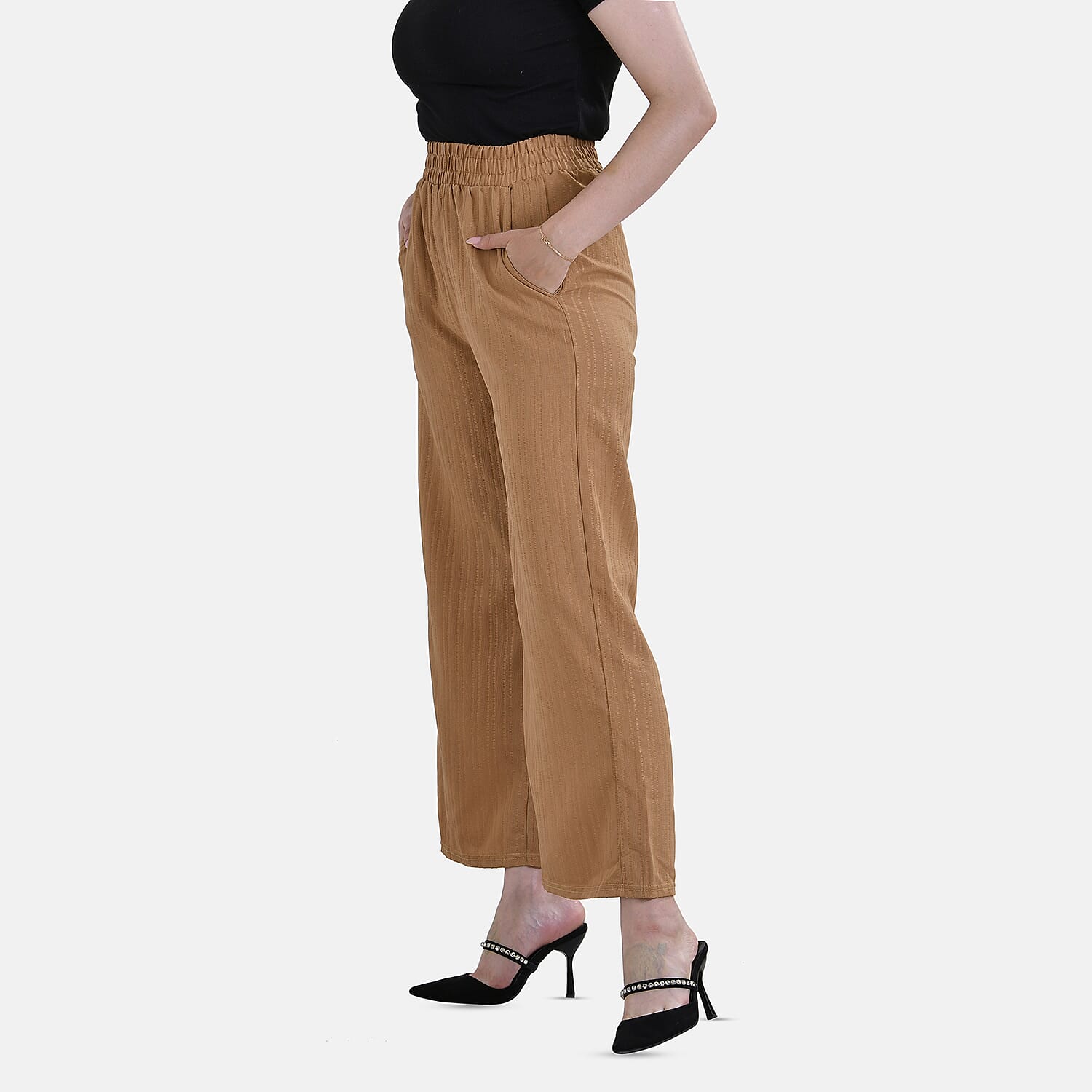 La Marey Wide Leg Pant with Elastic Waistband (Size L) - Yellow