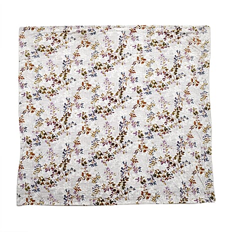 Flower Pattern Blanket for Bedding (King-Extra Large Size, 2.25x2.2m) - White - Red