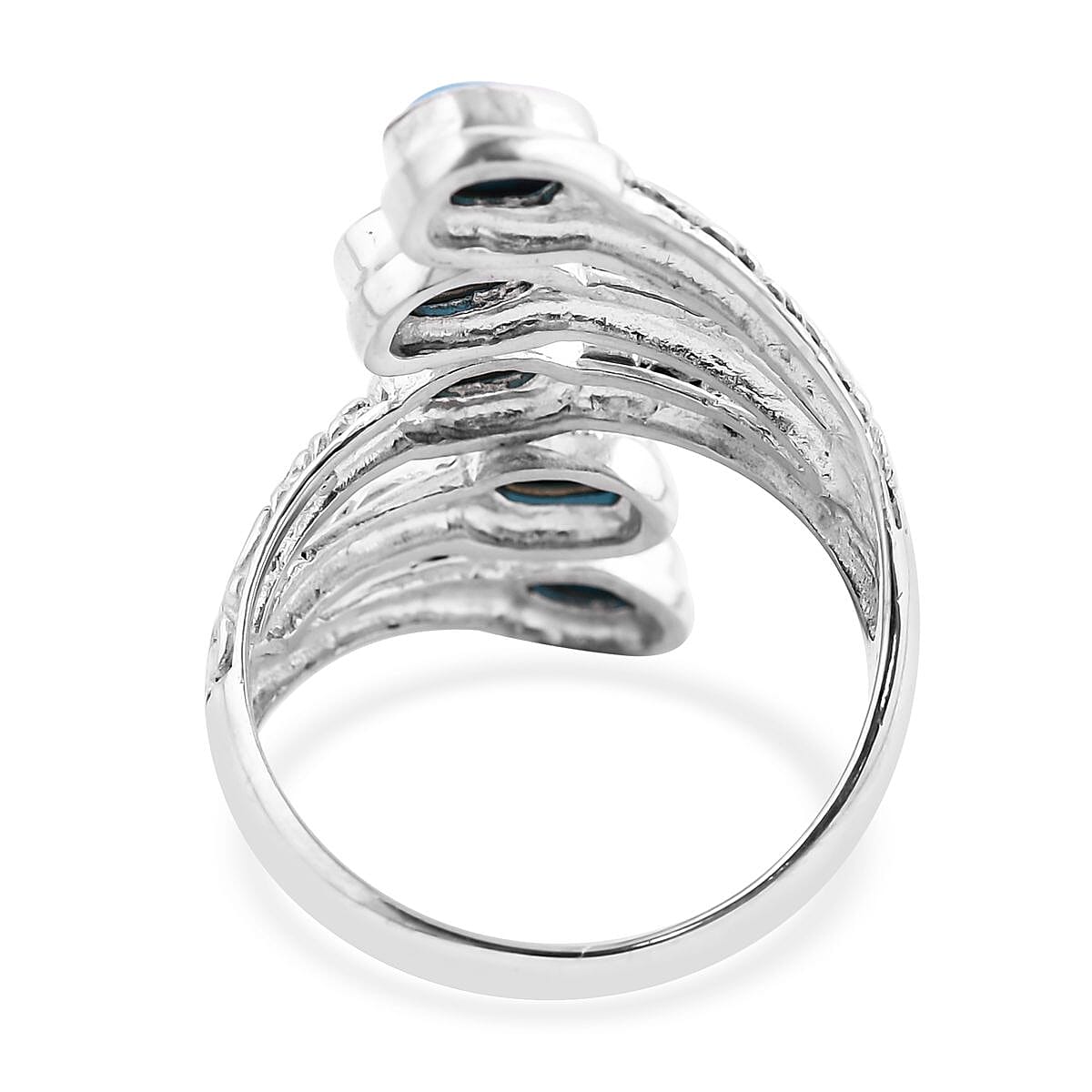 Royal Bali - Arizona Sleeping Beauty Turquoise 5 Stone Ring Sterling Silver 2.05 Ct, Silver Wt. 5.40 GM
