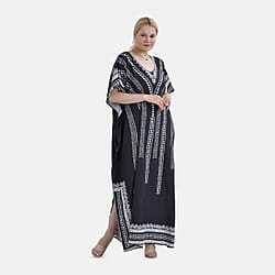 Polyester Patterned Maxi  - Green & Black