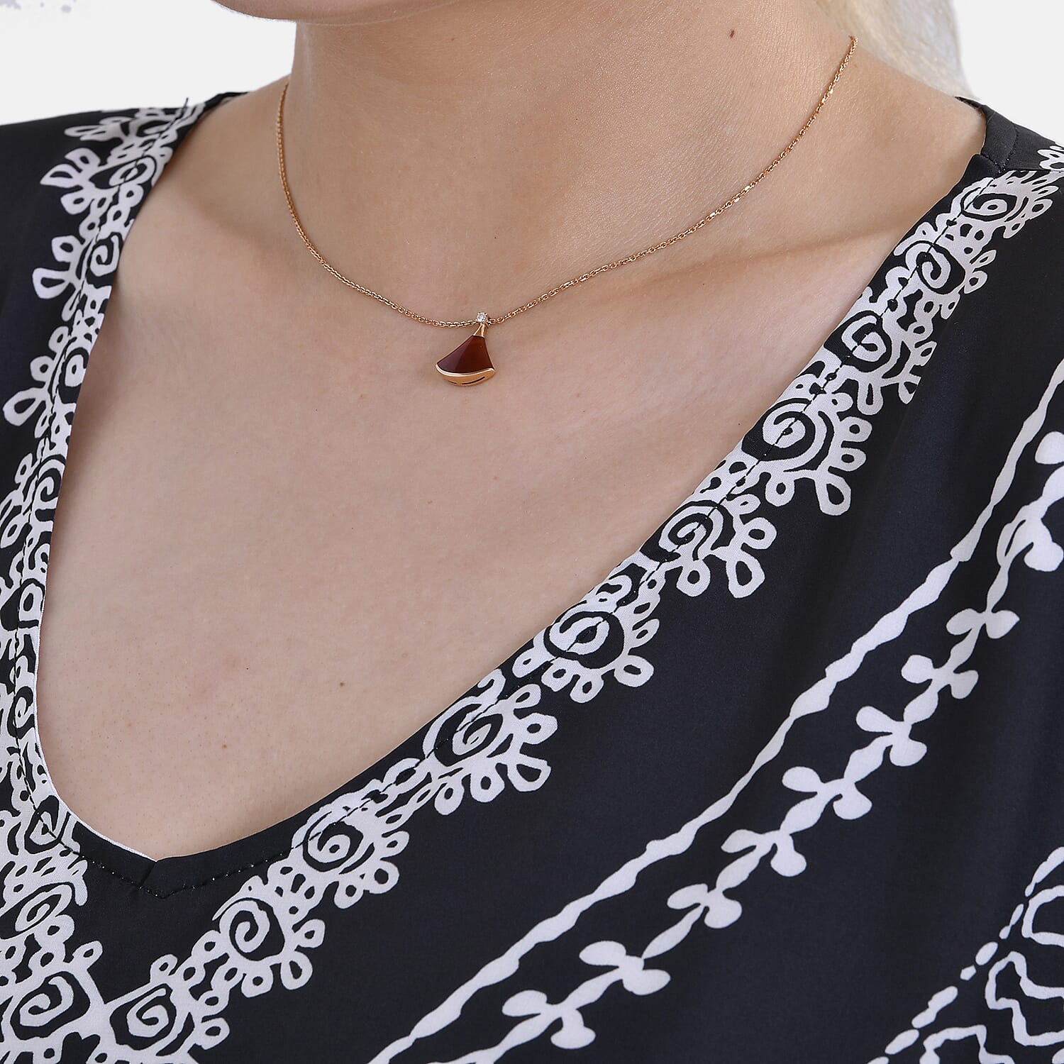 V-Neck Bikini Cover Up Dress with Side Slits and Ornate Pattern