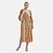 Closeout Deal- Stylish Long Sleeve Bohemian Print Long Kimono - Cream