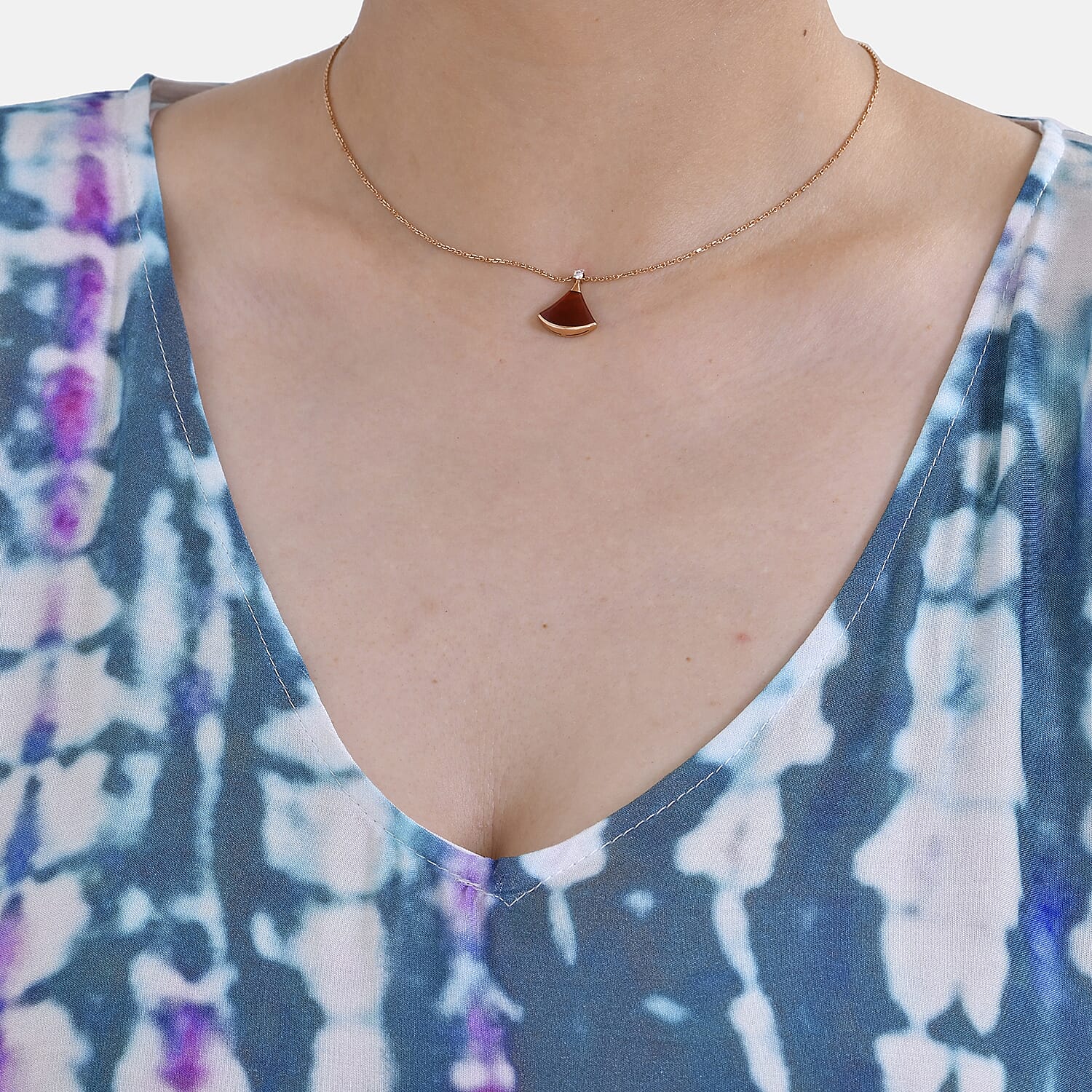 Closeout Deal  V-Neck Tie-Dye Stripe Pattern-Mid-Sleeve Dress