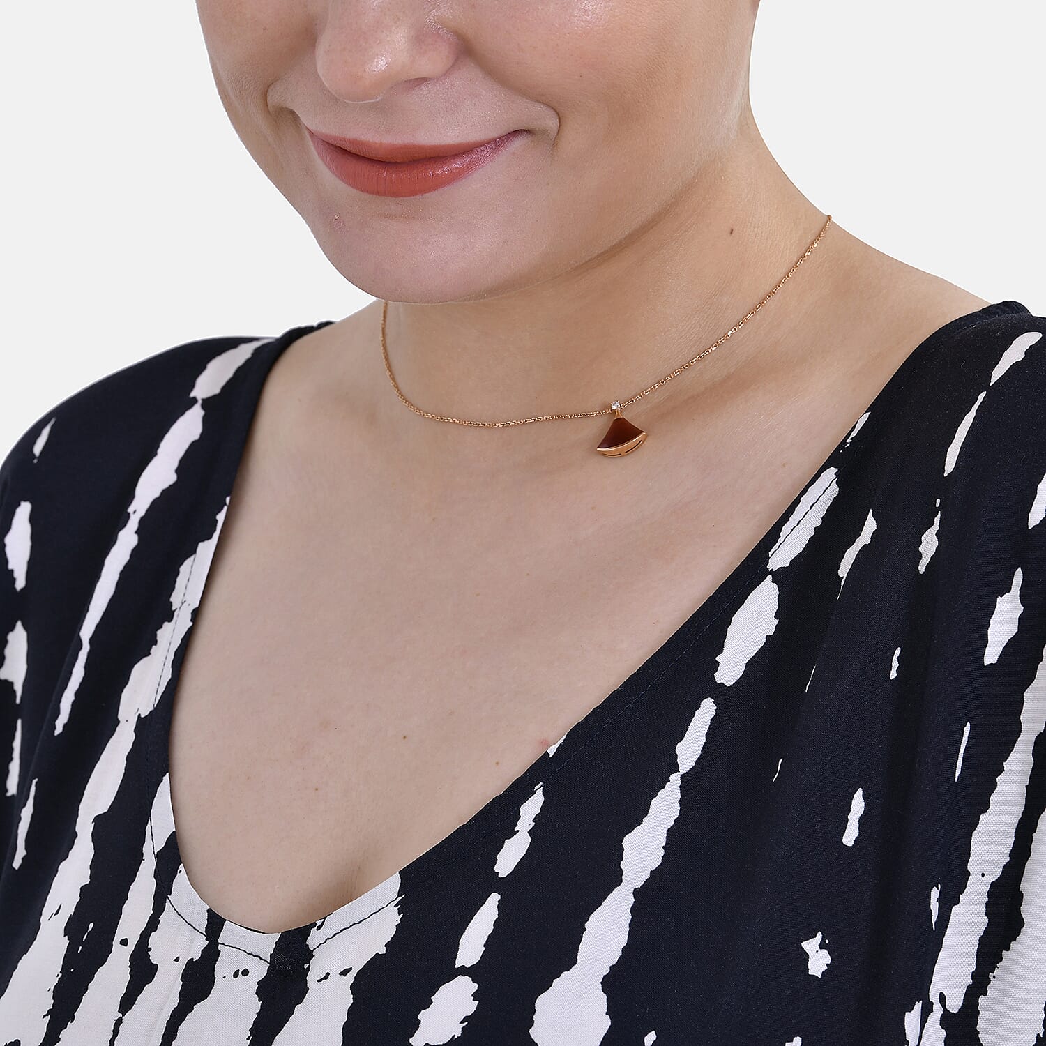 Closeout Deal 100% Viscose V-Neck Tie-Dye Stripe Pattern-Mid-Sleeve Dress (One Size) (8 TO 20) -  Black - White