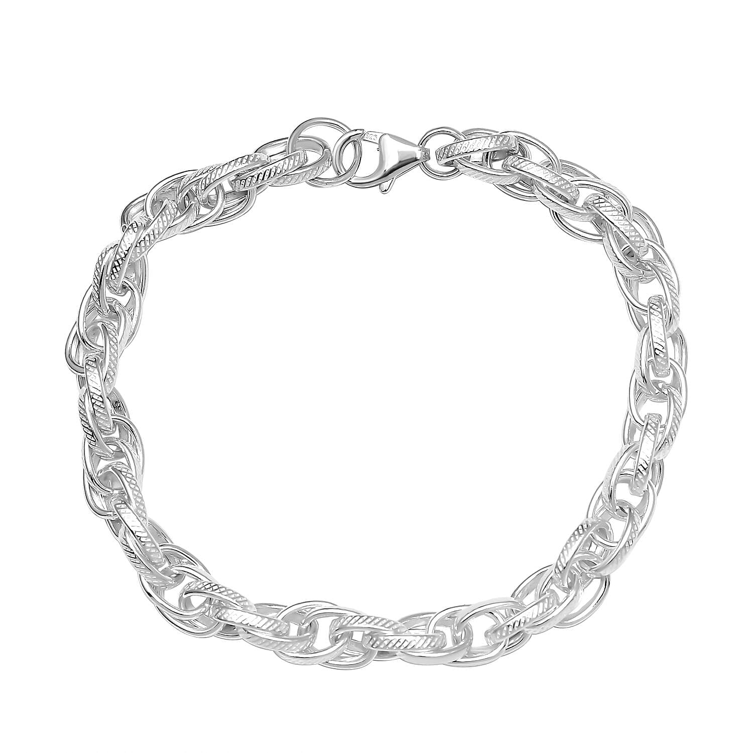 JCK Vegas Closeout - Sterling Silver Prince Of Wales Belcher Bracelet (Size - 7.5),  Silver Wt. 16.42 Gms