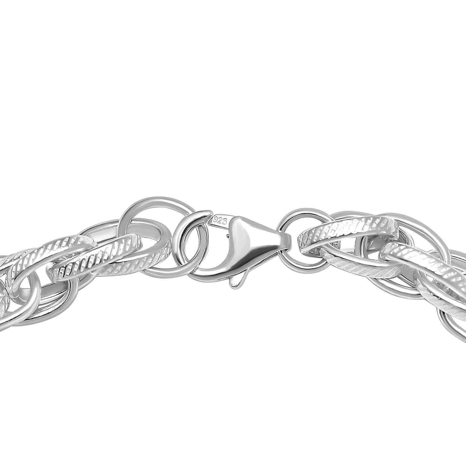 JCK Vegas Closeout - Sterling Silver Prince Of Wales Belcher Bracelet (Size - 7.5),  Silver Wt. 16.42 Gms