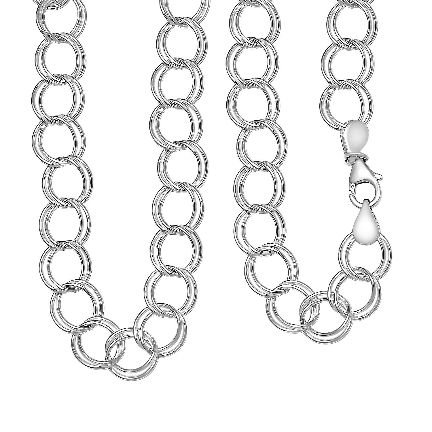 Sterling Silver Circle Link Necklace (Size - 20)