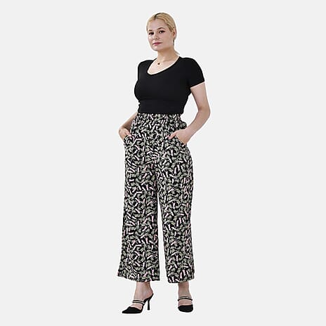 La Marey Polyester Printed Jean and Pant-Trouser (Size M) - Black