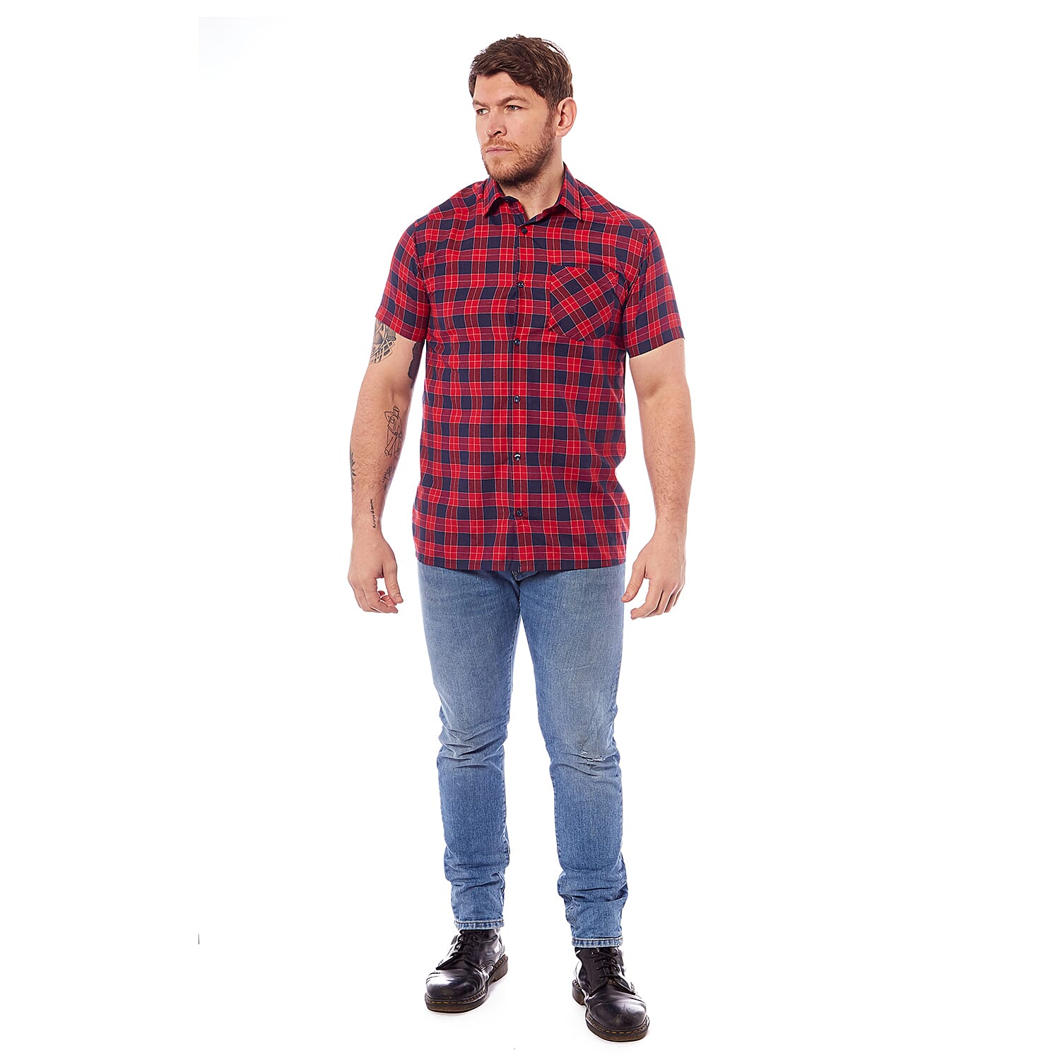 Arctic Storm Mens Check Shirt (Size L) - Red