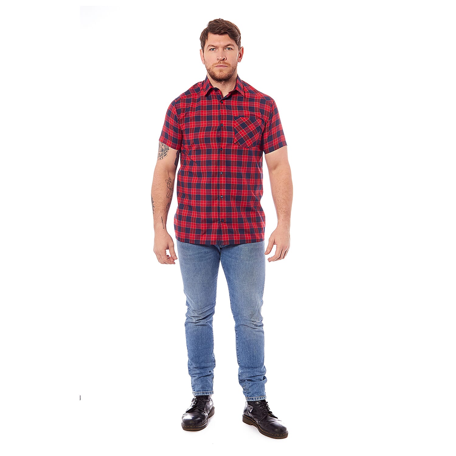 Arctic Storm Mens Check Shirt (Size L) - Red