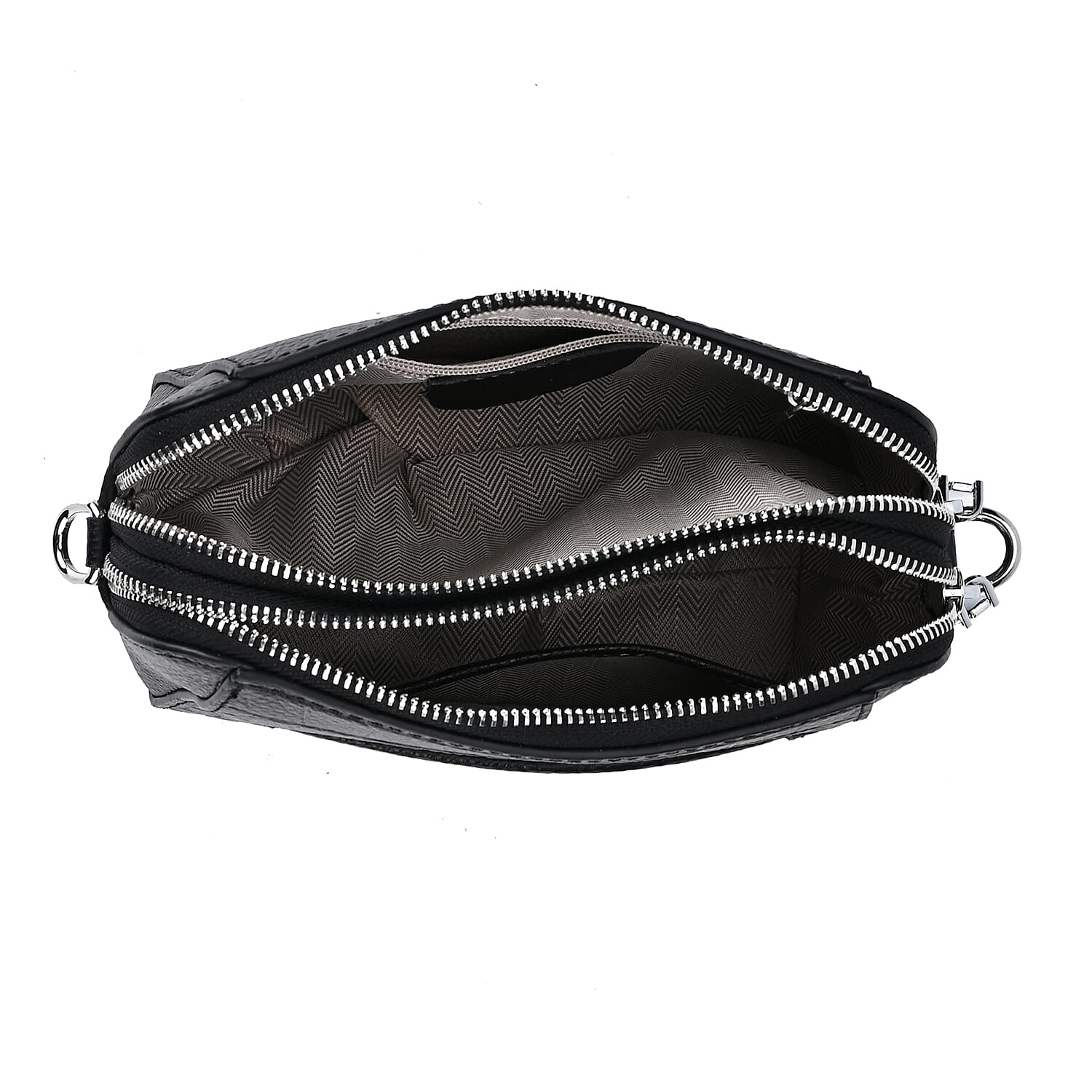 Genuine Leather Croco Embossed Crossbody Bag