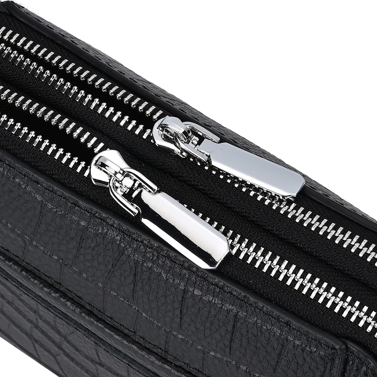 Genuine Leather Croco Embossed Crossbody Bag