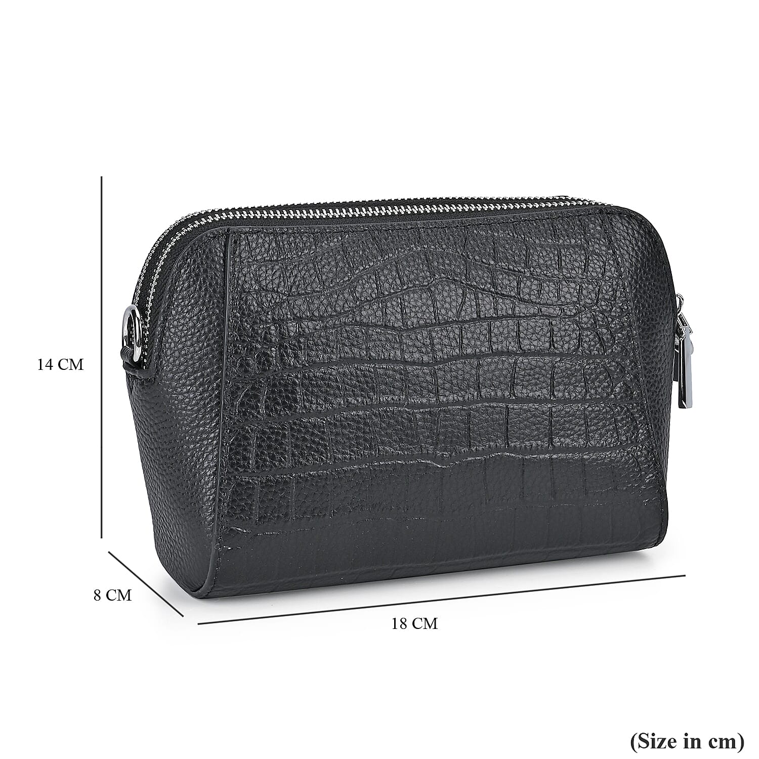 Genuine Leather Croco Embossed Crossbody Bag