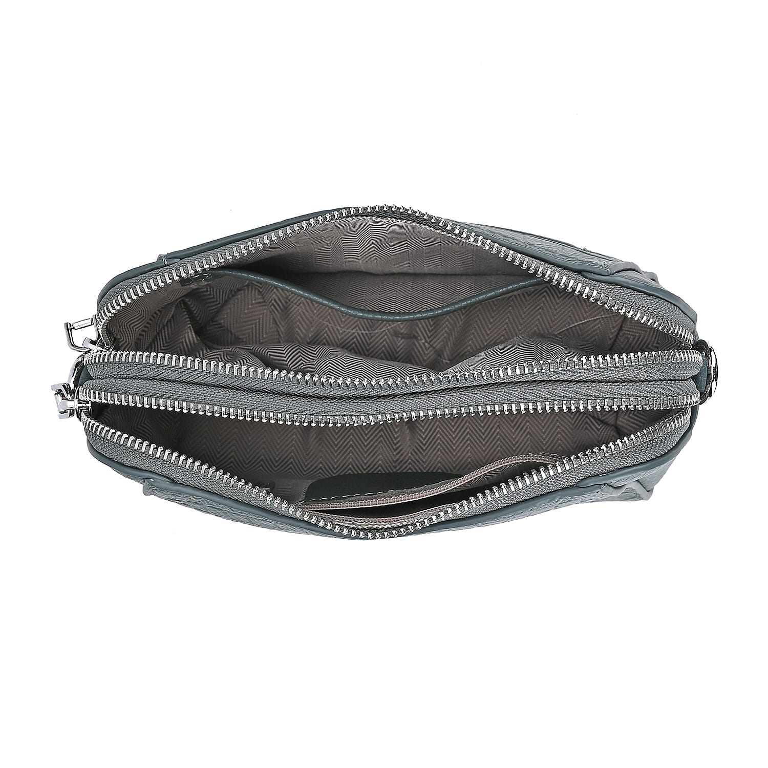 100% Genuine Leather Croco Embossed Crossbody Bag (Size 18x8x14 cm) - Blue