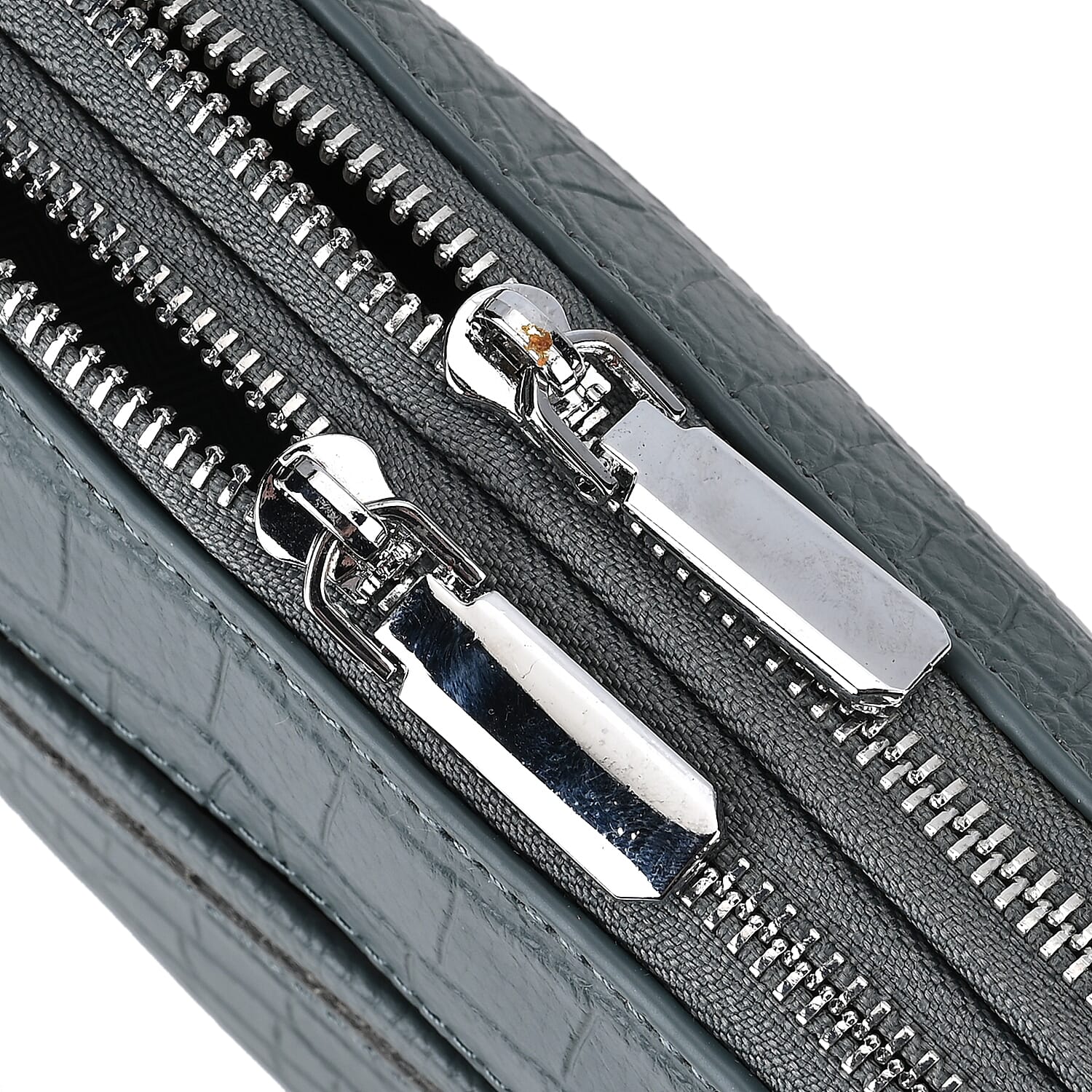 100% Genuine Leather Croco Embossed Crossbody Bag (Size 18x8x14 cm) - Blue