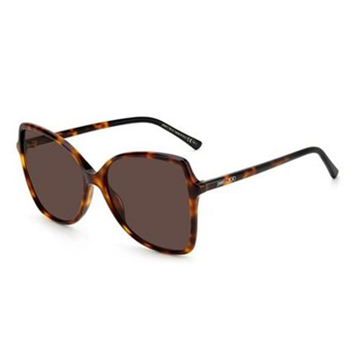 Jimmy Choo Fedes Havana Unisex Cat Eye Butterfly Sunglasses - Brown