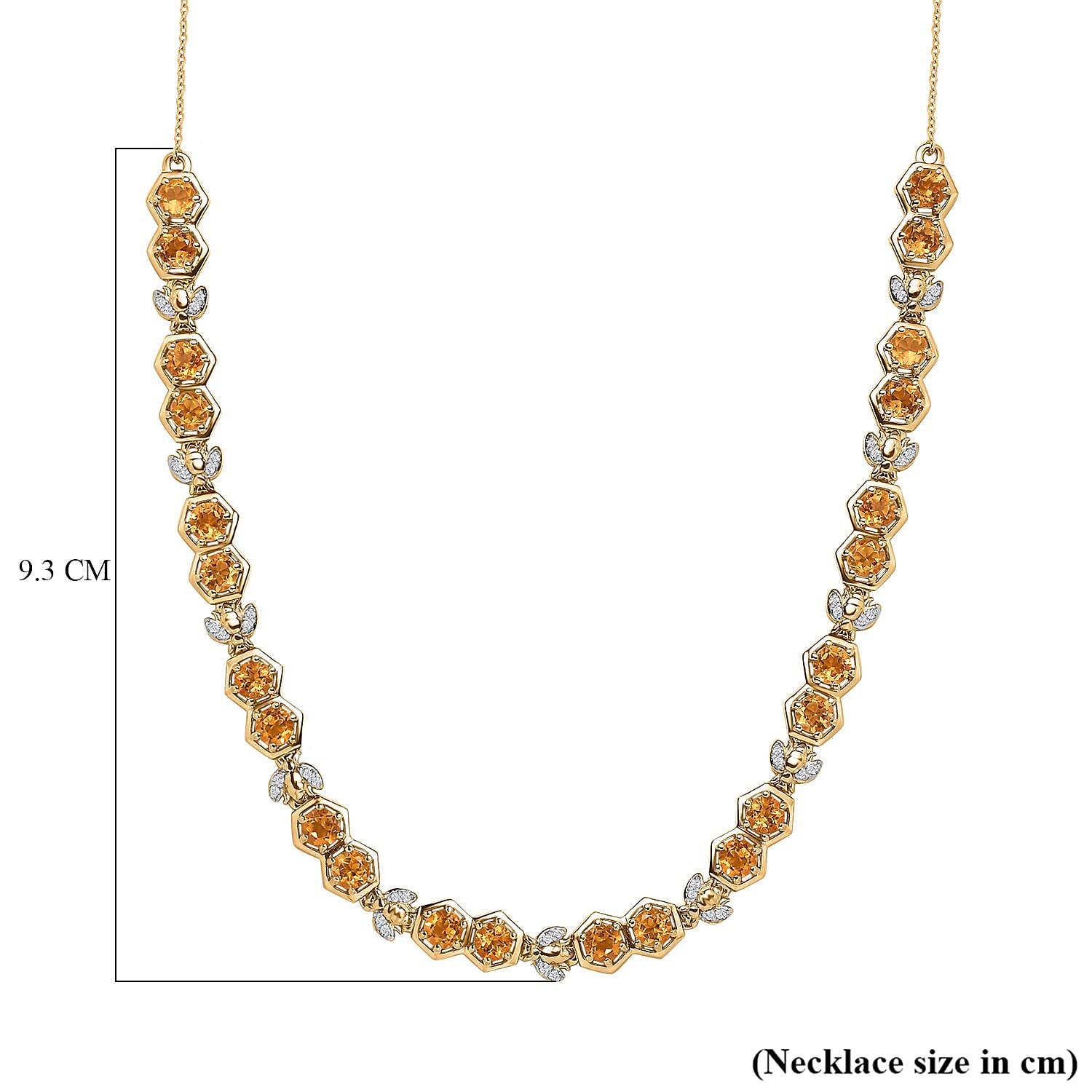 GP HoneyComb Collection - Citrine & Natural Zircon Cluster Necklace (Size - 20) in 18K Vermeil Yellow Gold Plated Sterling Silver 6.86 Ct, Silver Wt. 16.41 Gms GP HoneyComb Collection - Citrine & Natural Zircon Cluster Necklace (Size - 20) in 18K Vermeil Yellow Gold Plated Sterling Silver 6.86 Ct, Silver Wt. 16.41 Gms