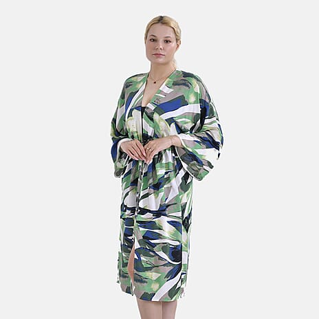 Viscose Exclusive Abstract Multi-Pattern - Tie Waist Kimono (One Size)